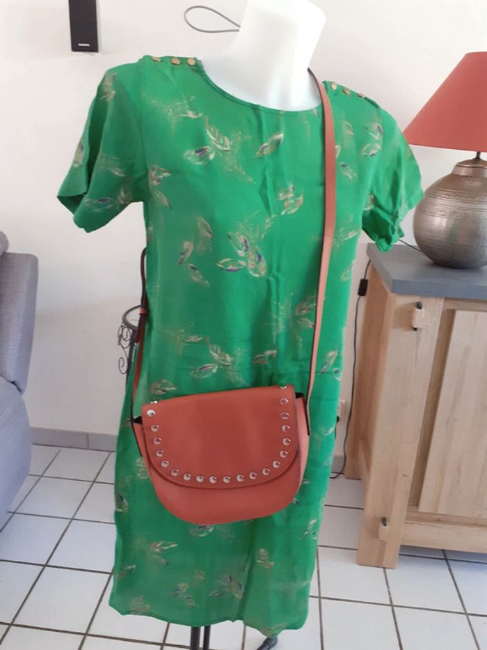 Petit sac bandoulière ton corail foncé pieces - photo numéro 2