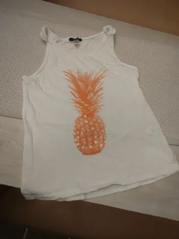 Débardeur blanc ananas Okaïdi 10 ans