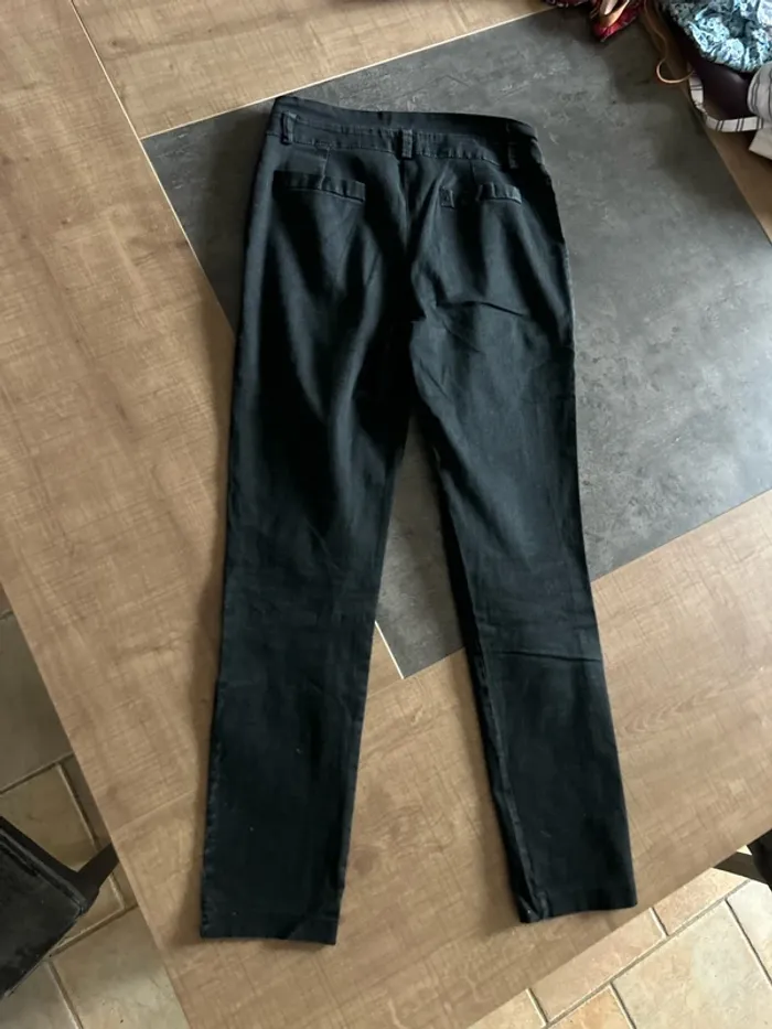 Pantalon chino femme noir, taille S - photo numéro 4