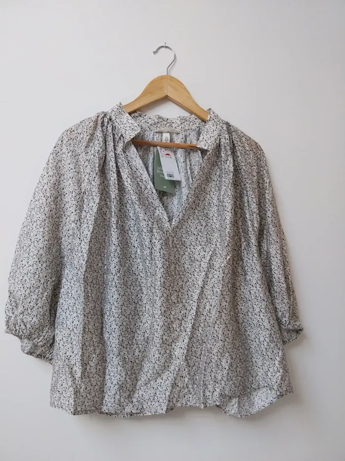 Blouse à fleurs blanche H&M 42
