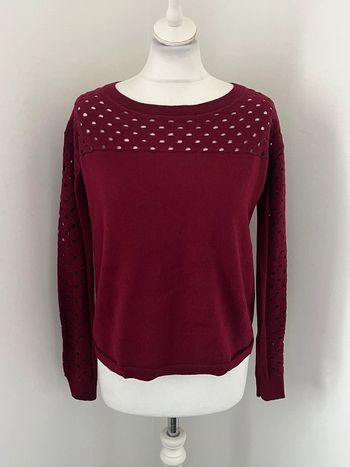 Pull en laine mérinos bordeaux The Kooples S