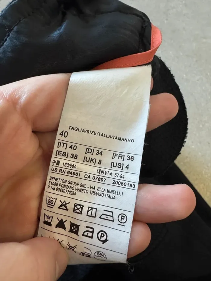 Pantalon noir Stile Benetton, très bon état, 34x105cm - photo numéro 5