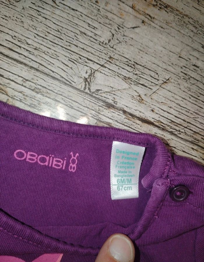 Joli t-shirt courtes manches été fille 6 mois - photo numéro 4
