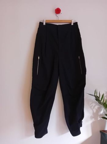 Cargo taille haute noir jambes ajustables Zara Taille 36