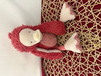 DOUDOU POUSSIN CANARD ROSE ROUGE FUCHSIA PIOU LE POUSSIN LES ZAZOUS MOULIN ROTY