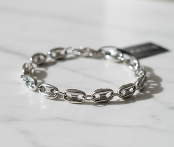 bracelet en acier inoxydable maille graine de café