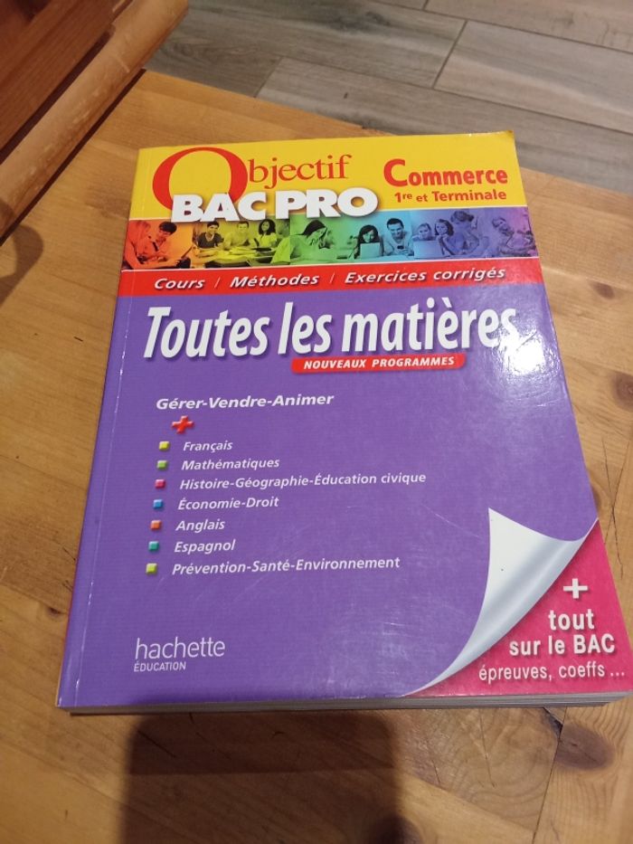 livre objectif bac pro commerce 1ère et terminale