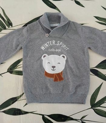 Pull garçon gris 