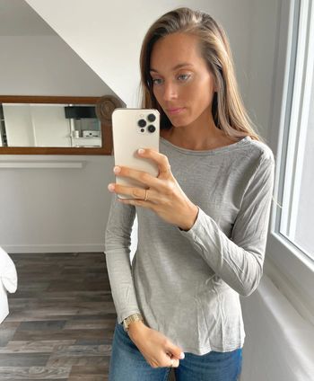 Haut manches longues gris Zara