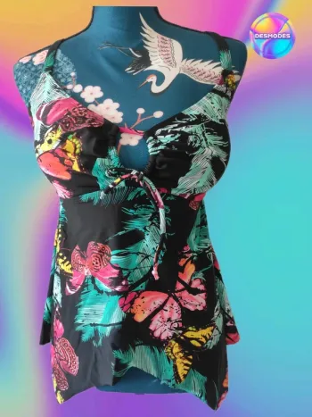 Haut de maillot de bain Tankini papillons - Drop qui sent bon les vacances