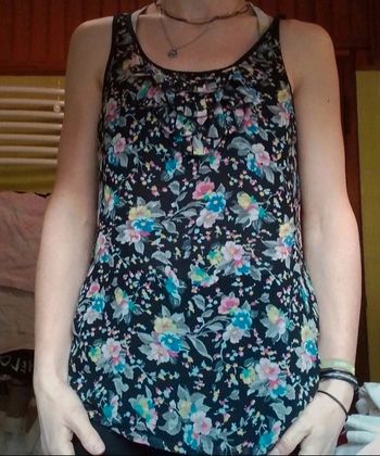 Débardeur femme noir à fleurs 🌸