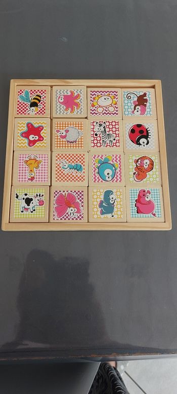 Jeu de  memory en bois