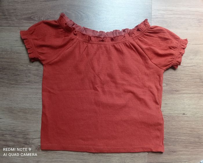 T-shirt fille crop top bardot, Kiabi, taille 12 ans (XXS), Neuf