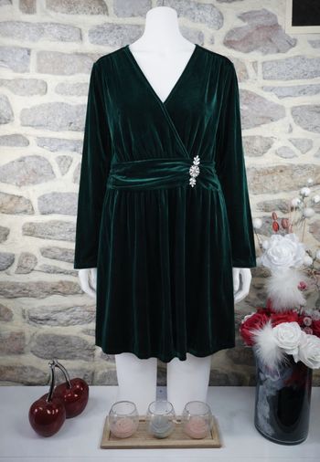 Robe de soirée en velours élégante raffinée vert sapin profond Femme T 54 marque Asos 🌺 