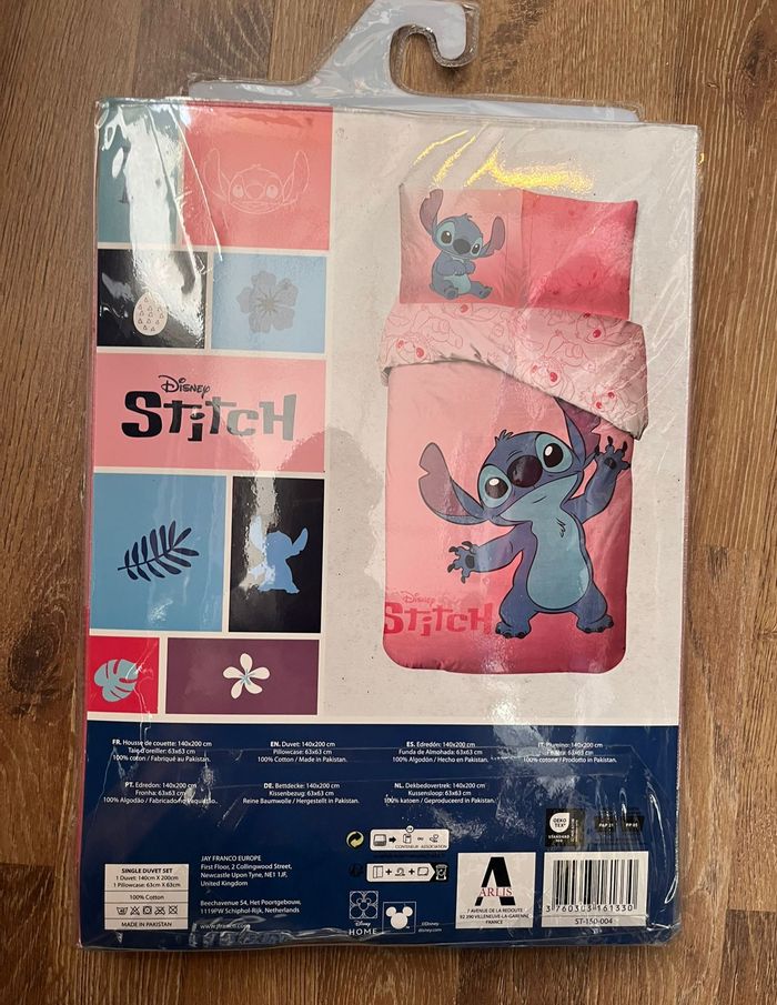 Parure de lit simple (housse de couette + taie d'oreiller) - Stitch - Disney - photo numéro 2