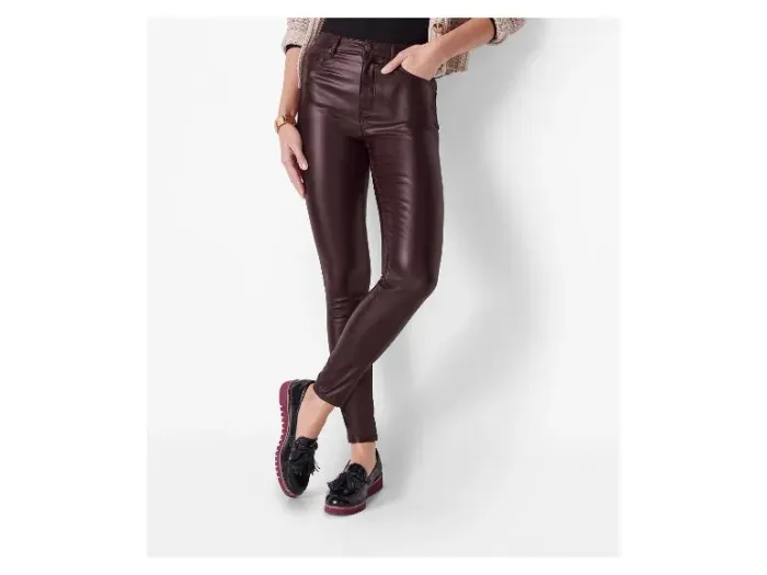 Jean femme slim Bordeau en simili cuir T42 NEUF - photo numéro 3