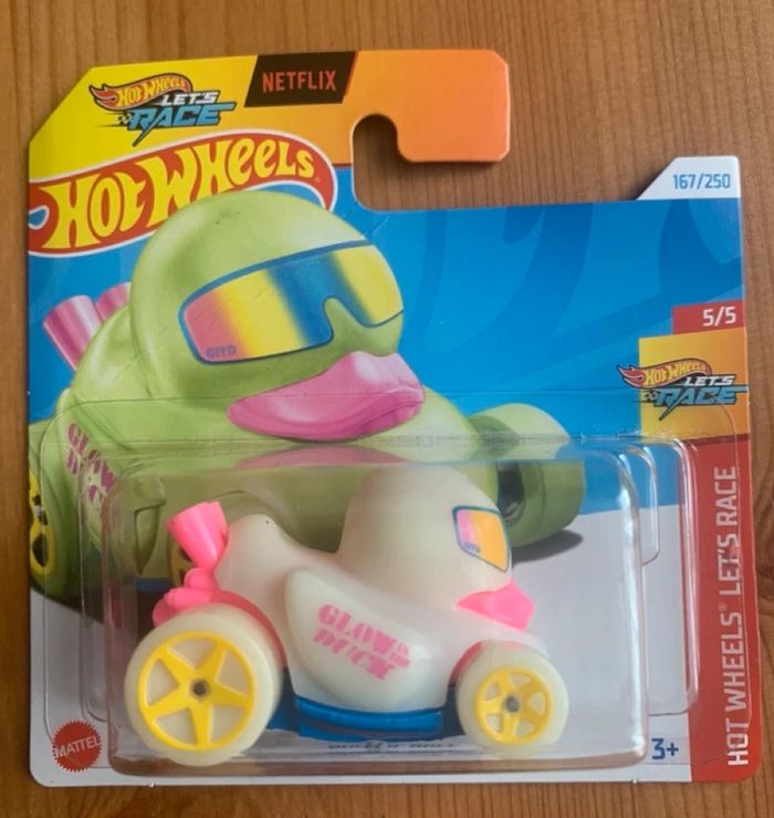 Hot Wheels - Duck N Roll 2024 Glow In The Dark HW Let's Race