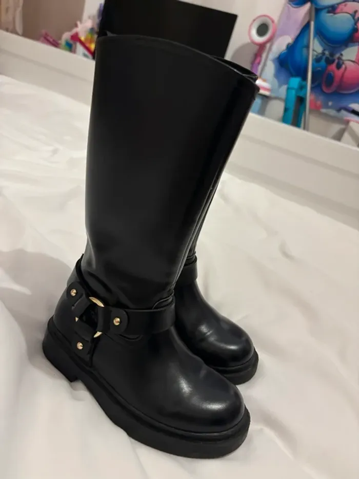 Botte style motard mi mollet H&M t27