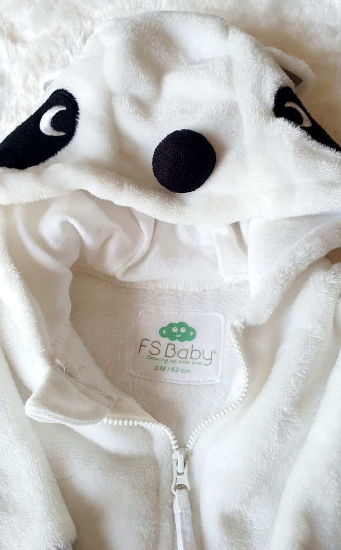 Veste polaire à capuche panda,  bébé mixte, FS Baby - photo numéro 4