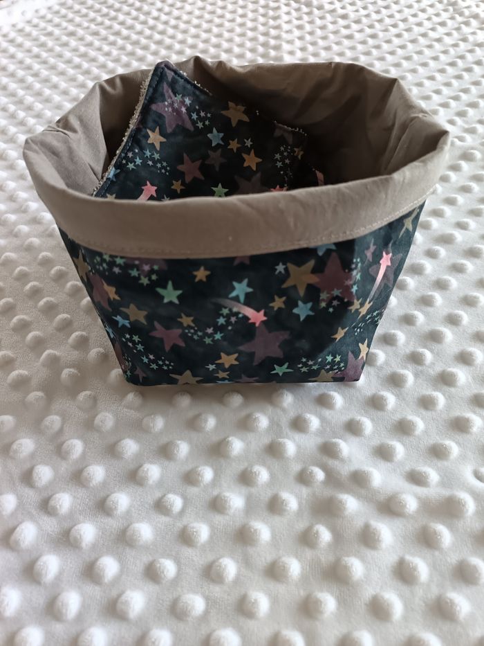 Panier et 8 lingettes lavables - photo numéro 2