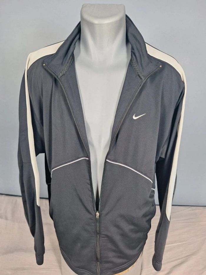 Veste Nike vintage noir blanc zip intégral logo brodé Y2K (543) - photo numéro 7