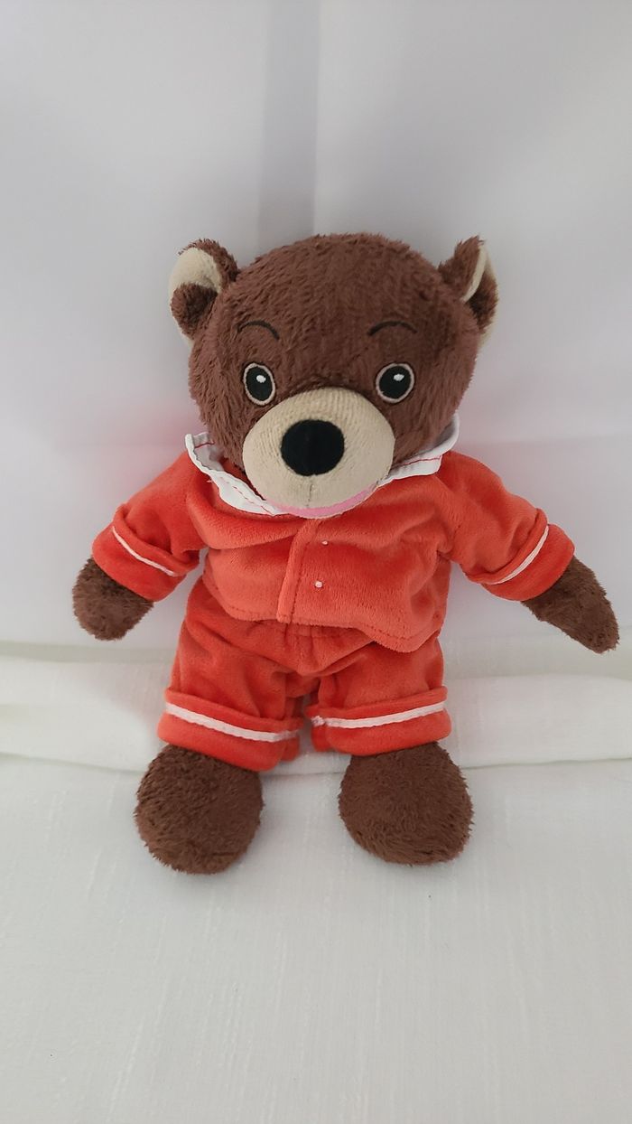 Petit Ours Brun AJENA NOUNOURS doudou ensemble rouge - photo numéro 6