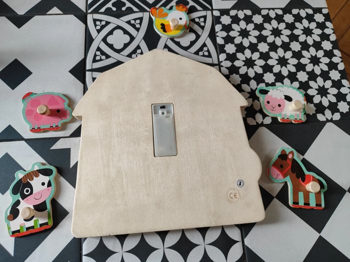 Puzzle sonore animaux de la ferme JANOD en bois - photo numéro 3