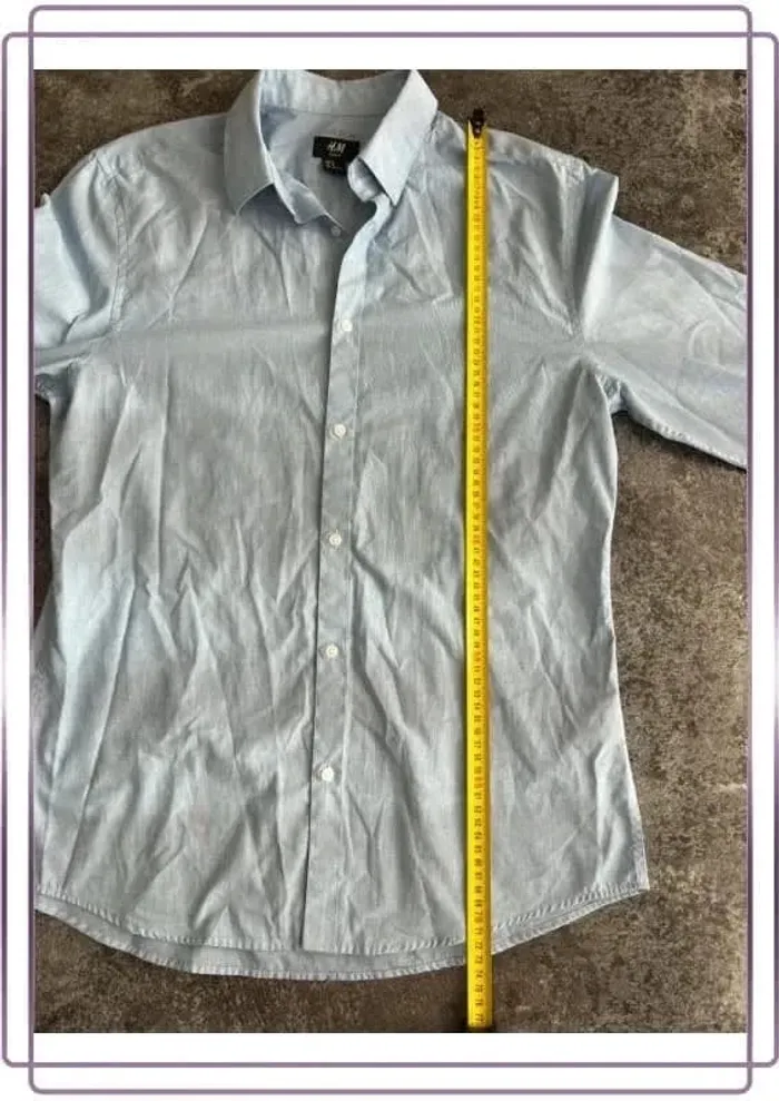 Chemise bleue slimfit homme H&M M - Men shirt - Herrenhemd - Camicia uomo - photo numéro 6