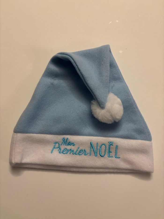 Bonnet Mon premier Noël bleu