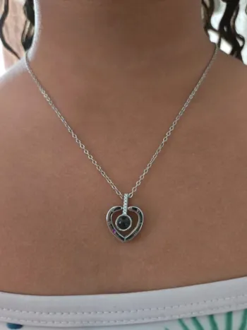 Magnifique collier cœur acier inoxidable