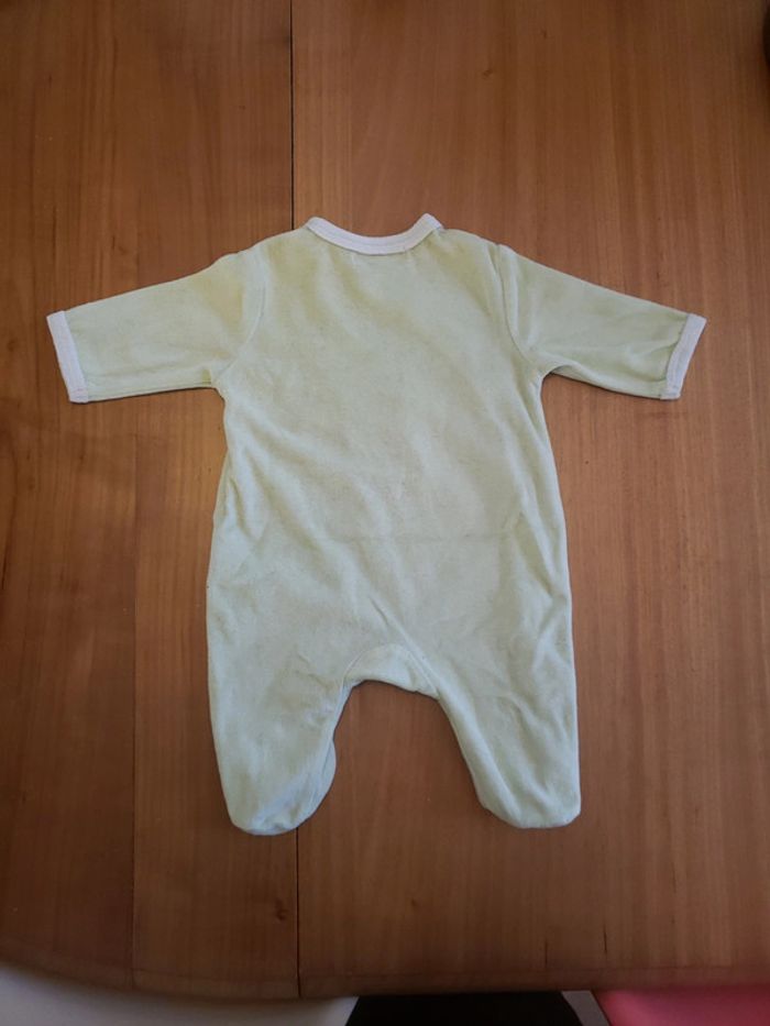 Pyjama vert pastel et blanc i love my doudou 3 mois - photo numéro 2