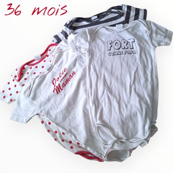 👶 Lot de 4 bodies manches courtes  👶