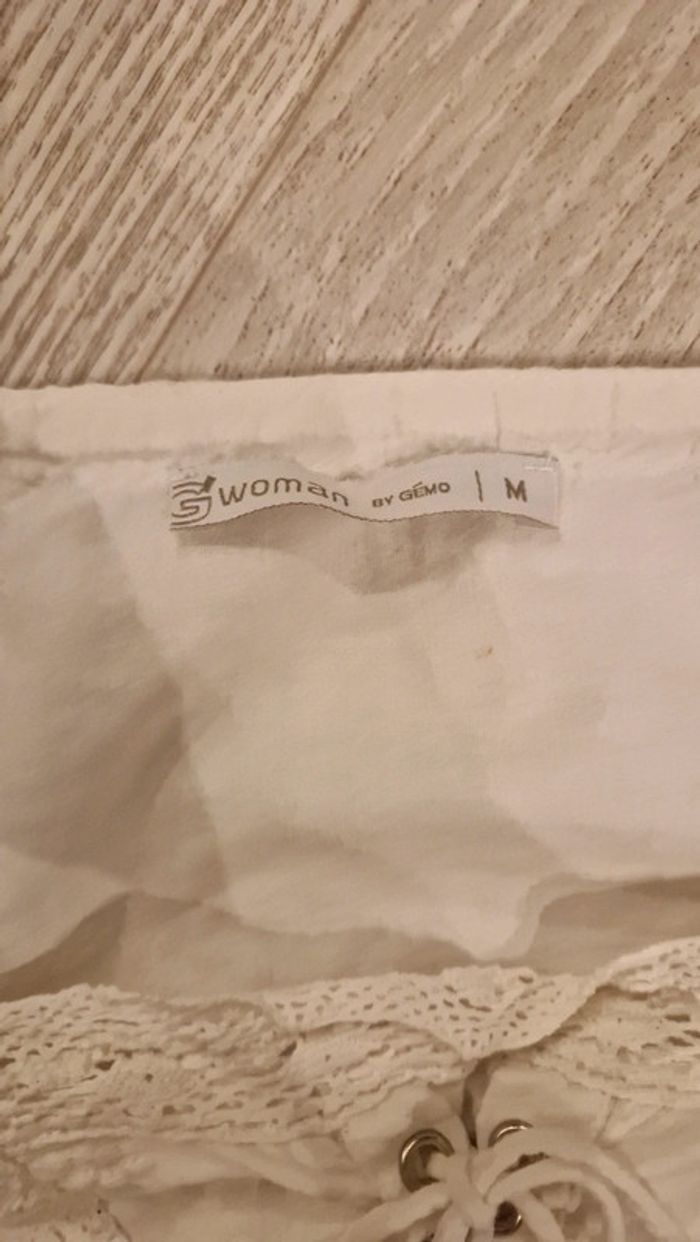 Blouse chauve souris bohème hipmpie blanche Gémo 🌼 Taille M - photo numéro 3