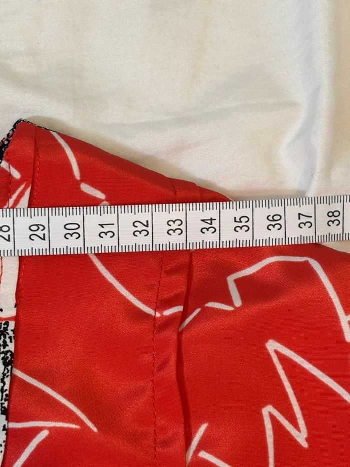 Belle robe d’été vintage vermillon imprimé graphique - photo numéro 7