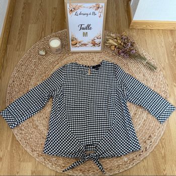 🌸 Blouse femme vichy noir et blanc 🌸