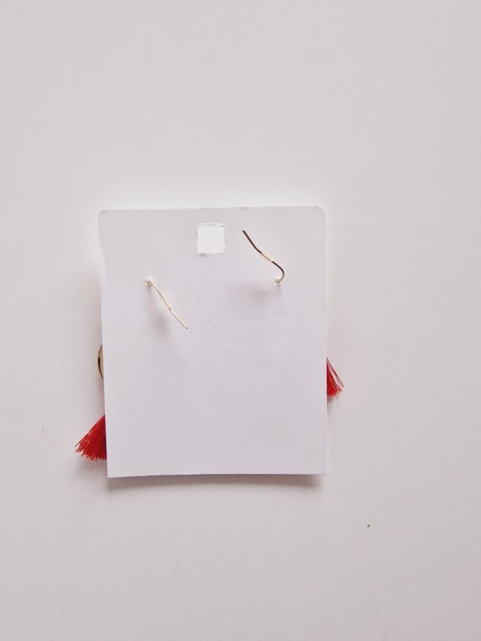 Six - Boucles d'oreilles - Dorées et rouges - Neuves avec étiquette ! - photo numéro 2