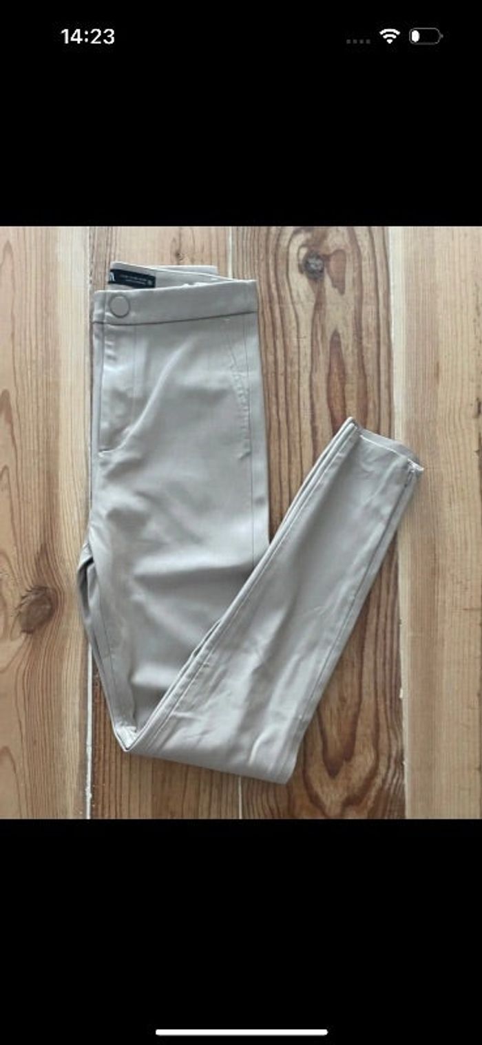 Pantalon similicuir beige Zara taille XS