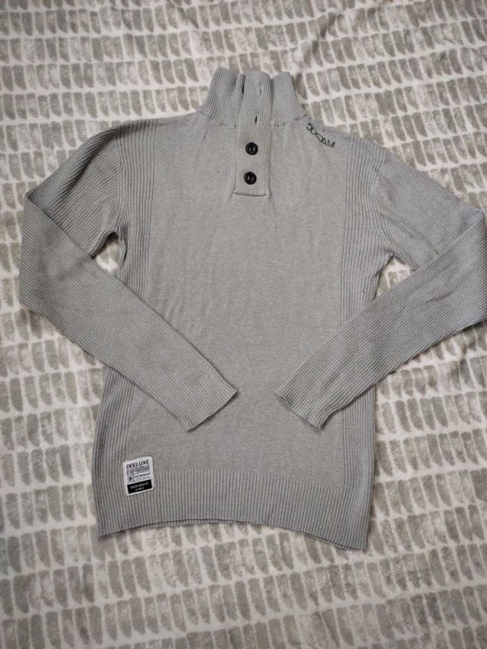 Pull fin col roulé camionneur gris Deeluxe taille 40 L - photo numéro 1