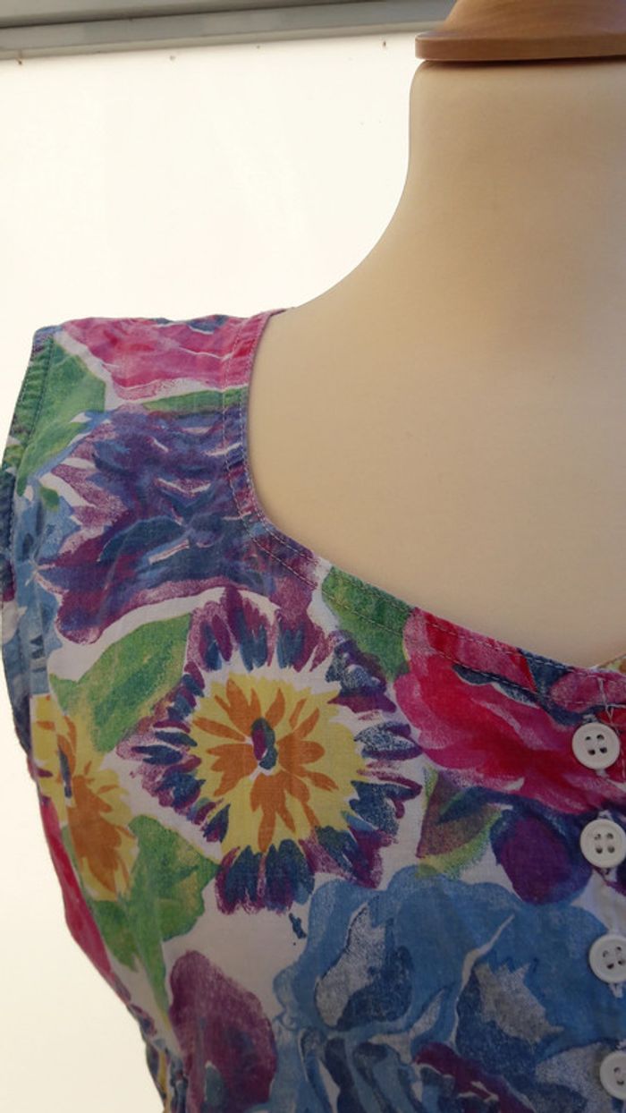 blouse top court vintage à fleurs crop - photo numéro 5