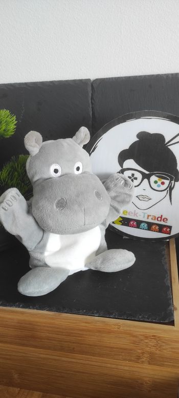 doudou peluche marionnette hippopotame gris maisons du monde Blanc Co 364961