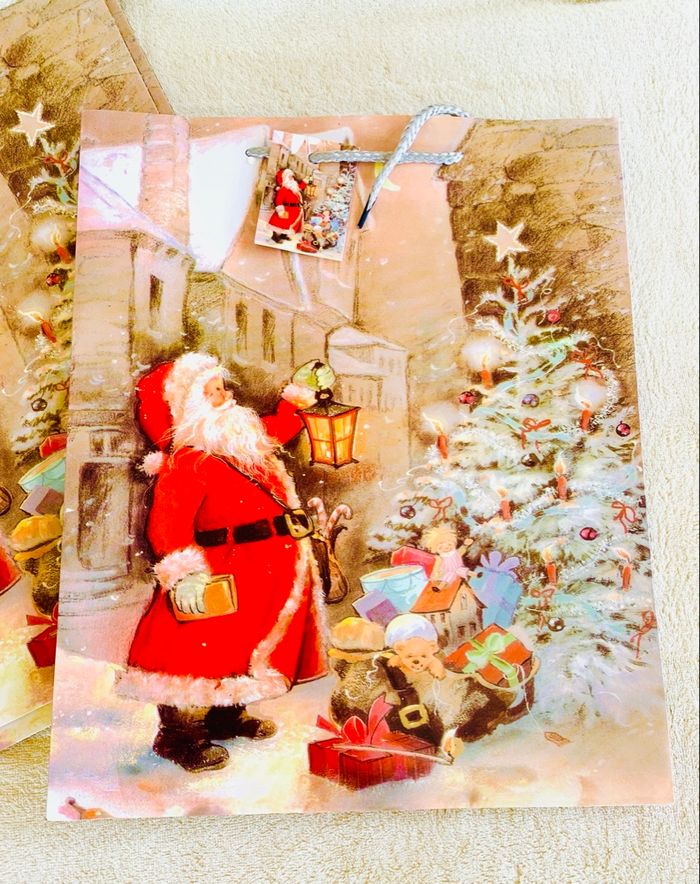 Lot de 3 grandes pochettes Père Noël Vitrine Magique - photo numéro 2