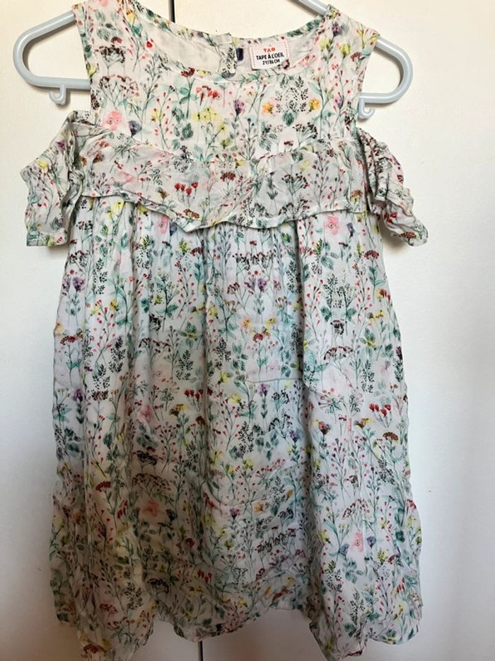 Jolie robe été sans manches voile imprimée 24 mois TAO - photo numéro 6