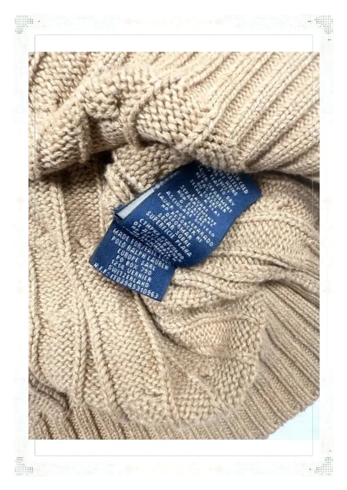 Ralph Lauren pull col V torsadé beige femme taille L coton - photo numéro 9