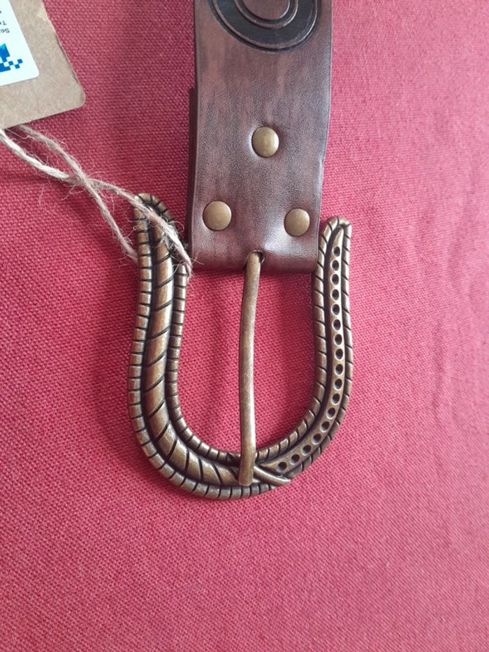 Ceinture nordique à boucle gaufrée ceinture de chevalier rétro médiévale HiiFeuer - photo numéro 5