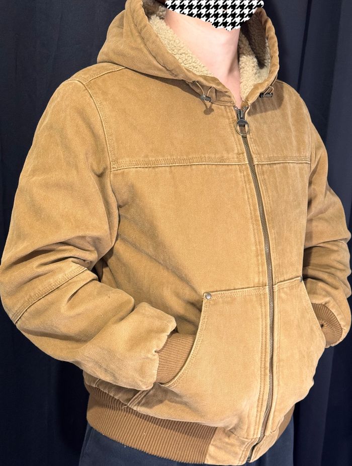 Veste vintage en sherpa beige, taille S/CH - photo numéro 3