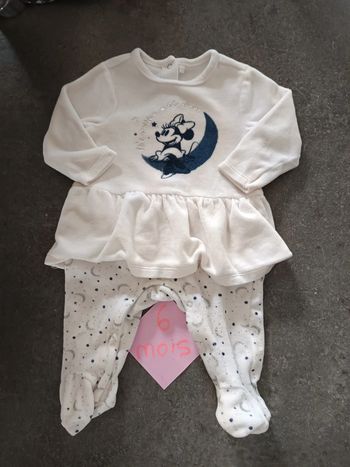 Pyjama blanc Minnie 6 mois