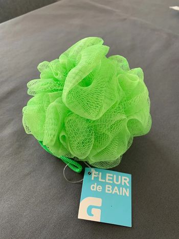 Eponge fleur de bain verte
