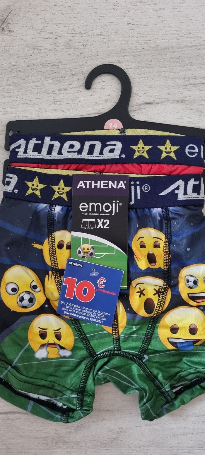 Lot de 2 boxers athena emoji 14 ans