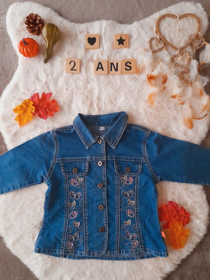 Veste en jean papillons 2 ans lily butterfly