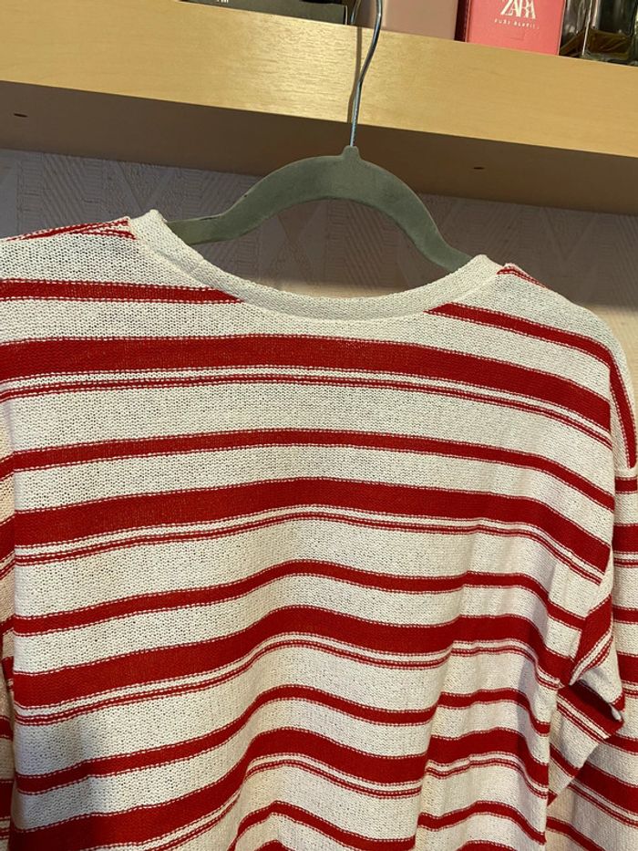 Superbe beau pull brut en maille fine à rayures Zara neuf avec étiquette taille S - photo numéro 8
